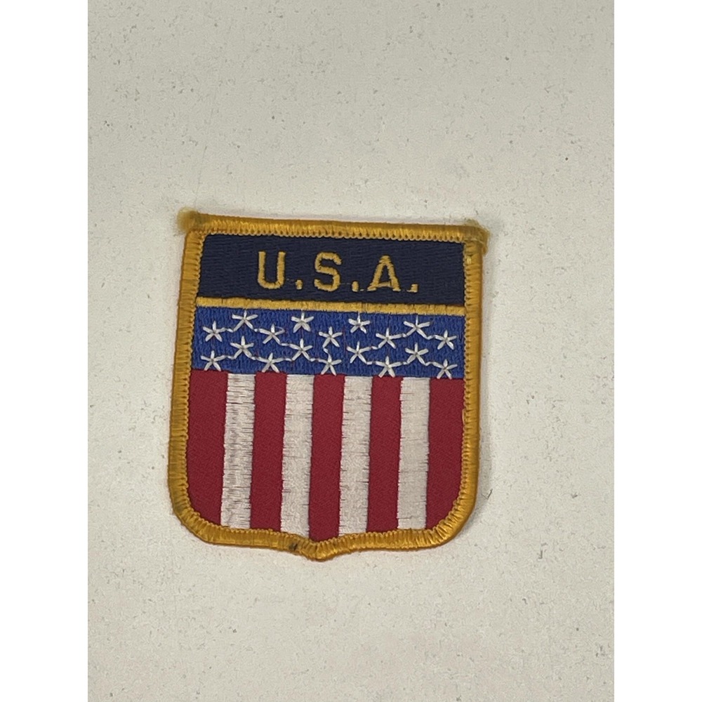 USA Shield Flag Patch Embroidered Red White Blue Military Badge Uniform Sew On